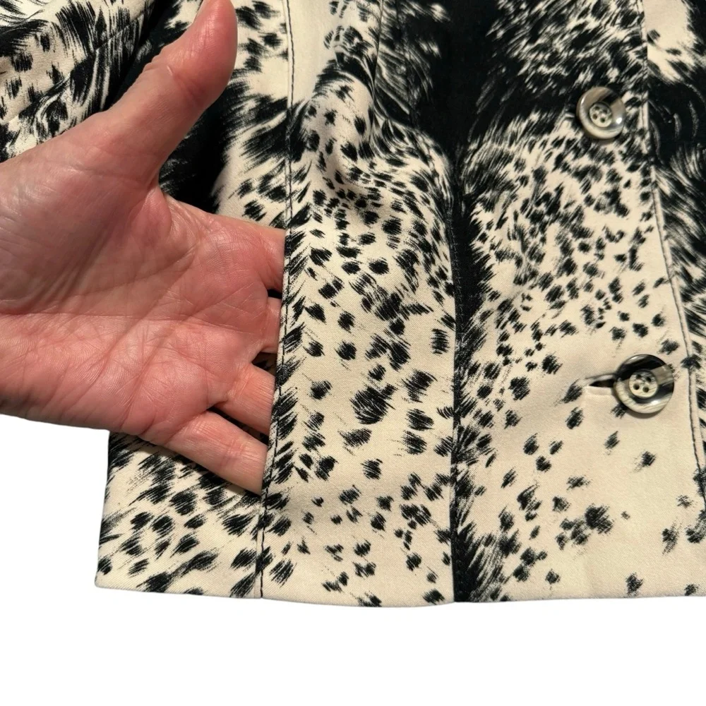 Alberto Makali Womens Animal Print MotoJacket Nehru Collar with leather trim - Picture 13 of 14